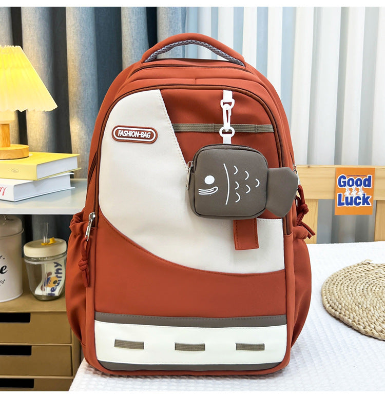 Women's Schoolbag | Multifunction Storage, Fish Pendant