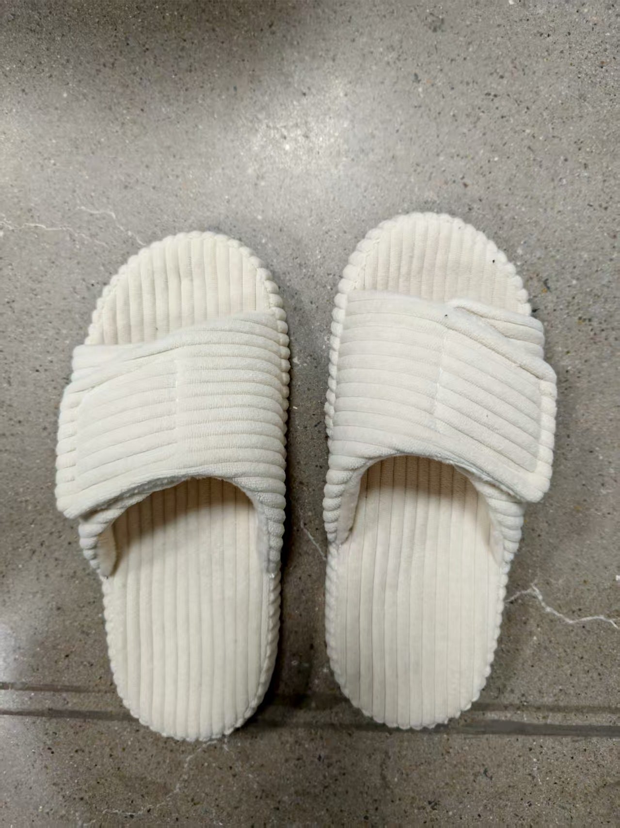Women's Memory Foam Slippers | Thick Sole, Open Toe | Corduroy
