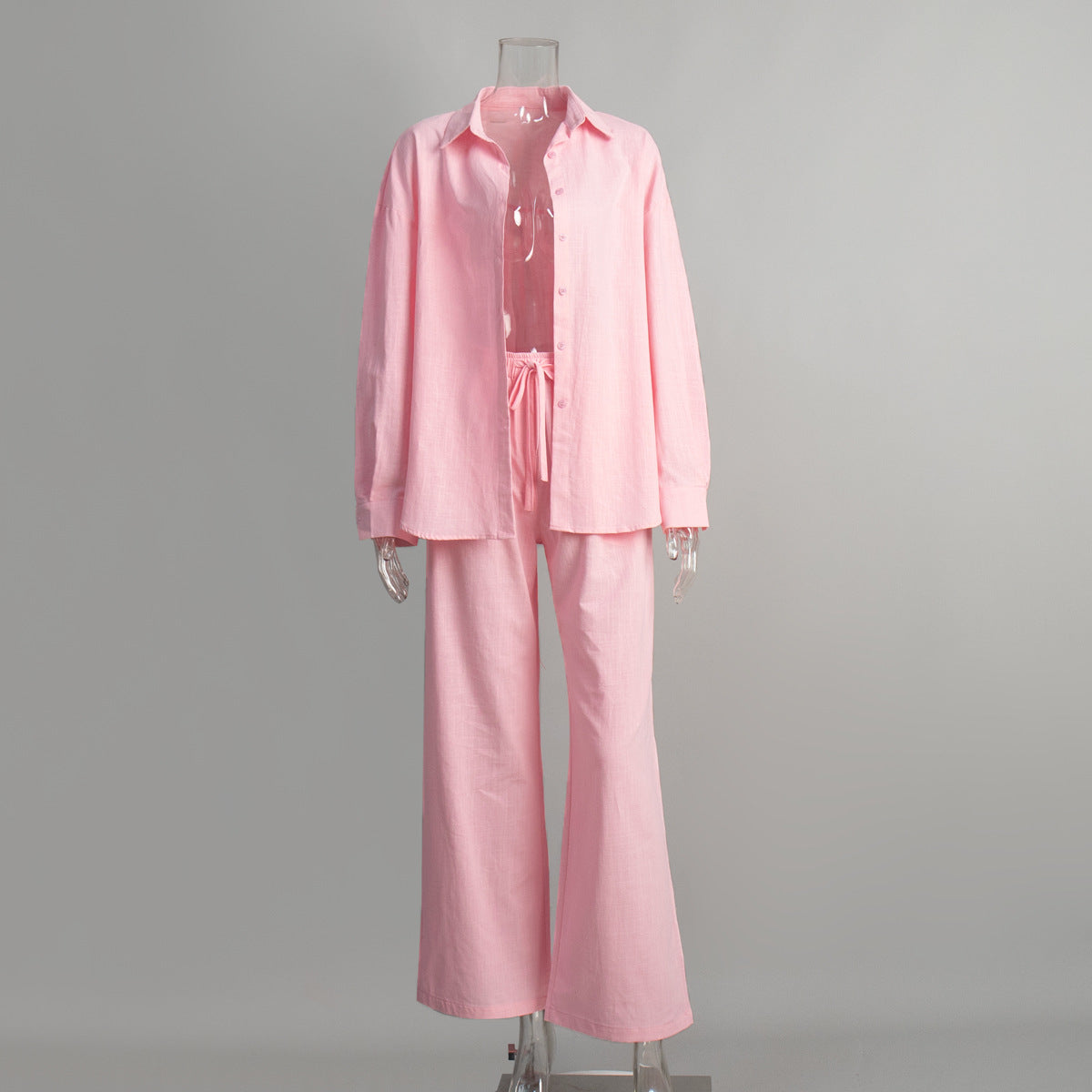 Women's Cotton Shirt and Pants Set | Long Sleeve Casual Loungewear