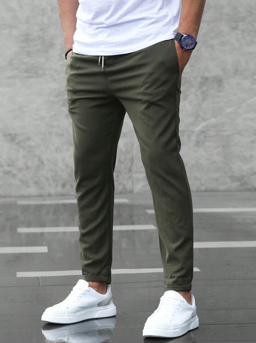 Men stretch tapered pants crease resistant in multiple colours