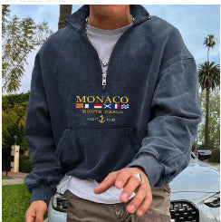 Men's Half Zip Sweatshirt | 3D Print, Spring Autumn