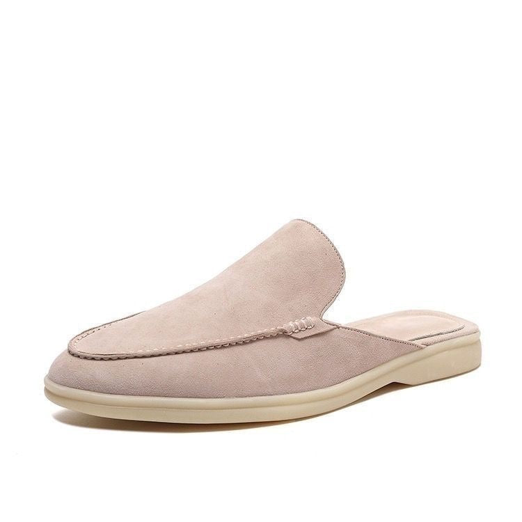 Men backless slip-on loafers open heel minimalist design