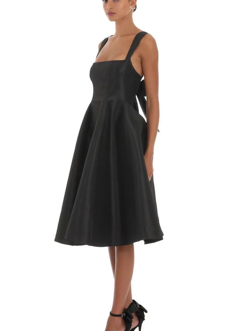 Summer Wrap Dress | Bow Tie Waist, Sleeveless | White Black Apricot