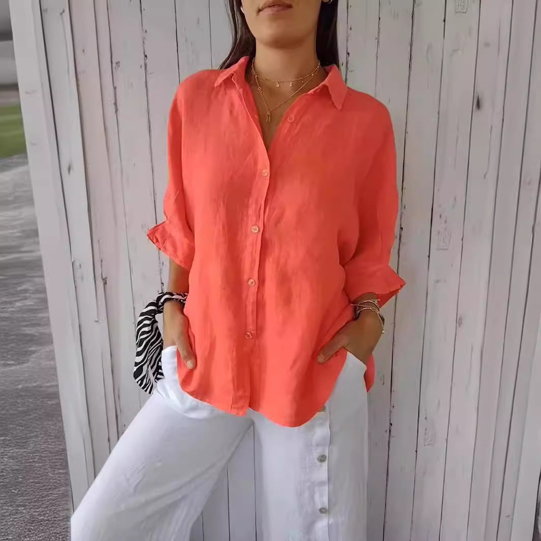 Women's Linen Blouse | Loose Fit, Breathable | 7 Colors