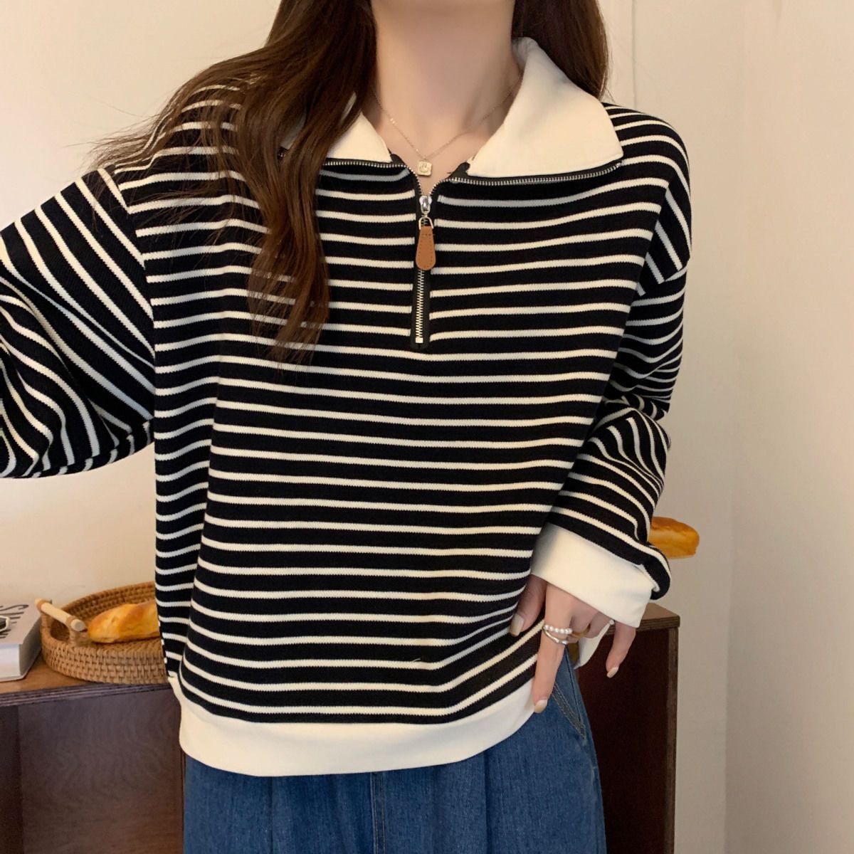 Women's Polo Shirts | Striped, Half-Button | Plus Sizes