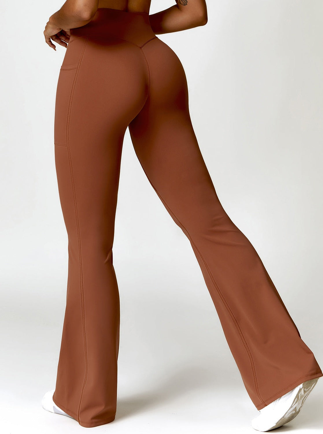 Flare Leggings | High Waisted, Sculpting Fit | Brown, Activewear