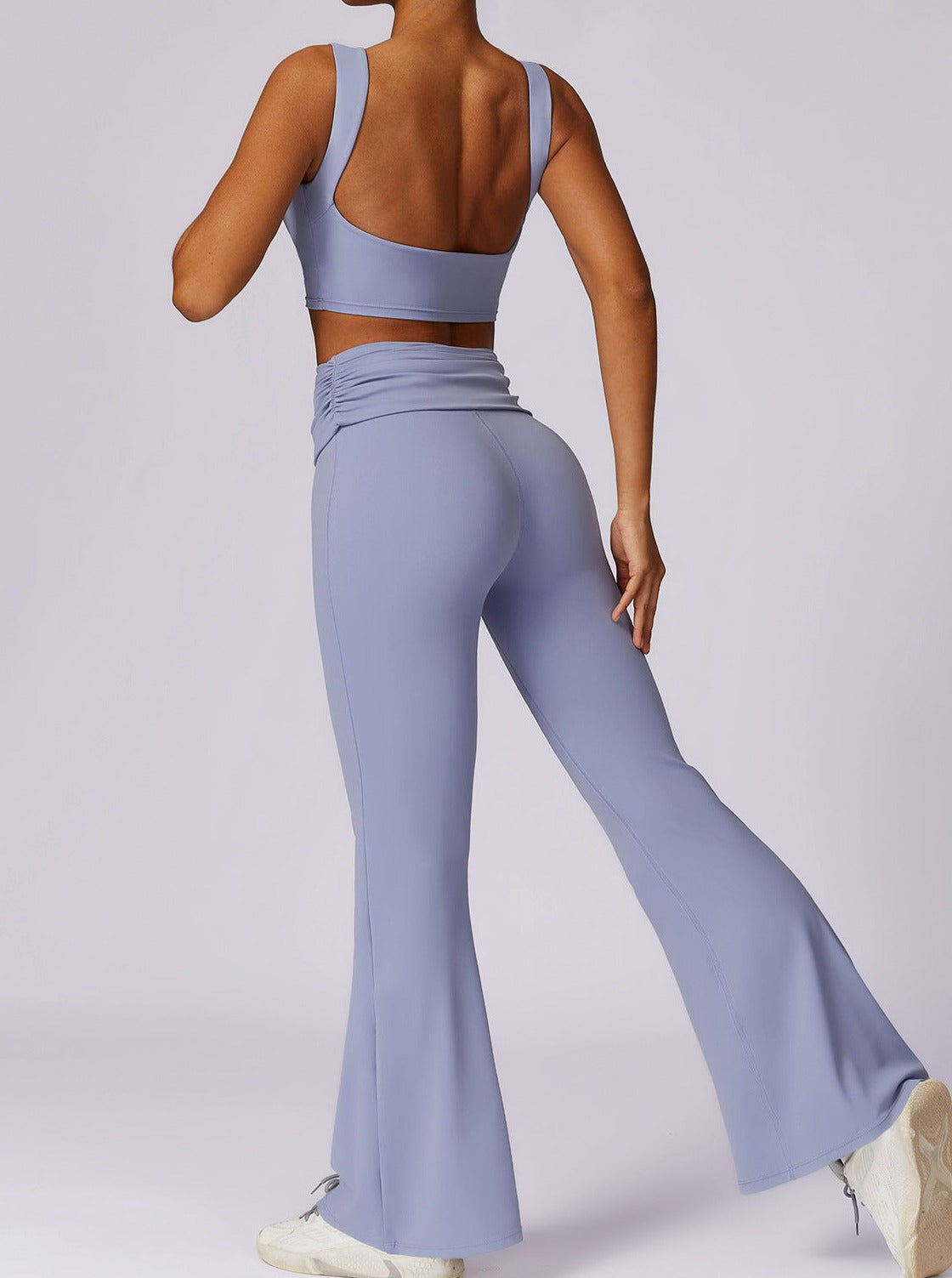 Flare Leggings | High Waisted, Light Blue | Stretch, Activewear