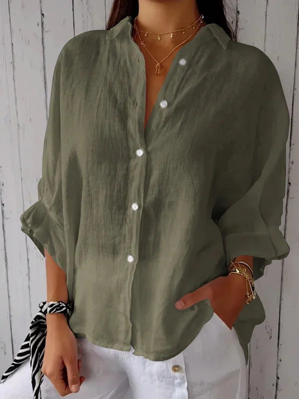Women's Linen Blouse | Loose Fit, Breathable | 7 Colors