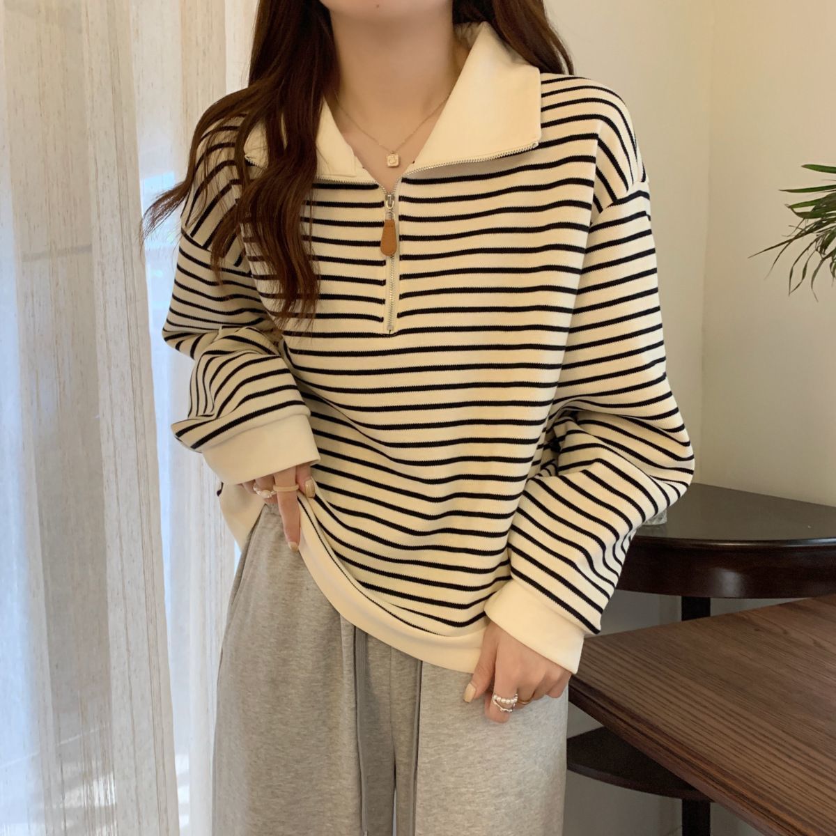 Women's Polo Shirts | Striped, Half-Button | Plus Sizes