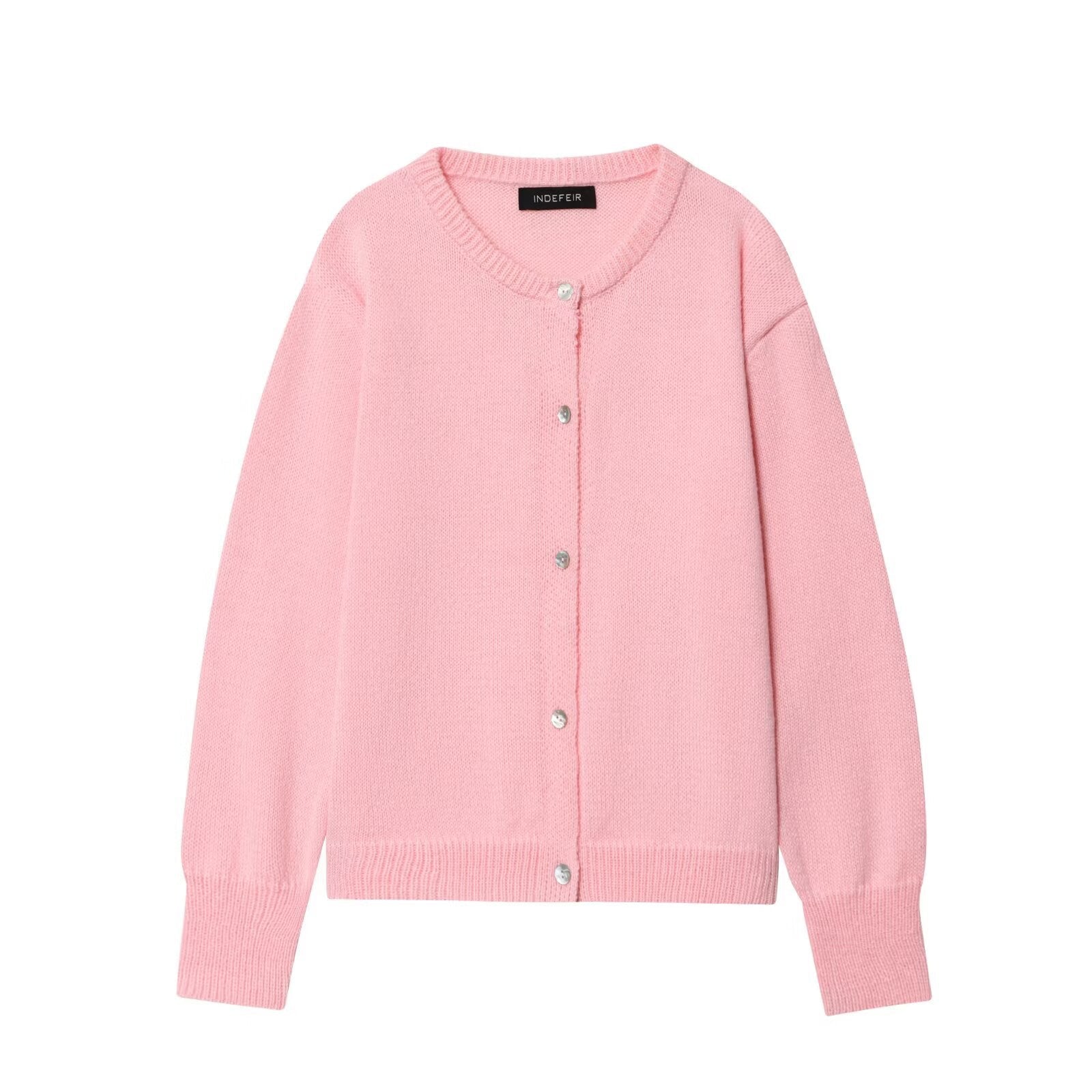 Women's Knit Cardigan | Elegant Button Front, Round Neck