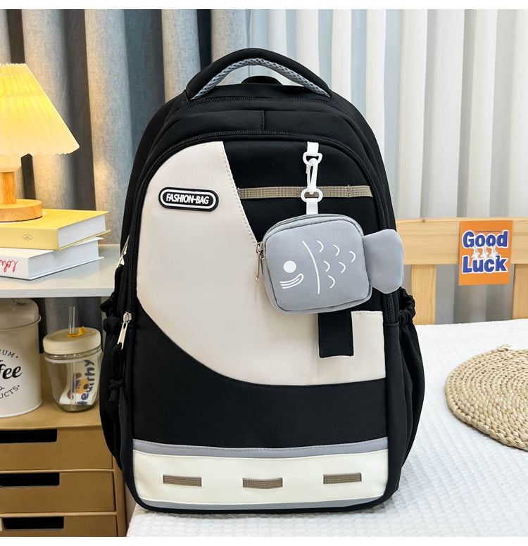 Women's Schoolbag | Multifunction Storage, Fish Pendant