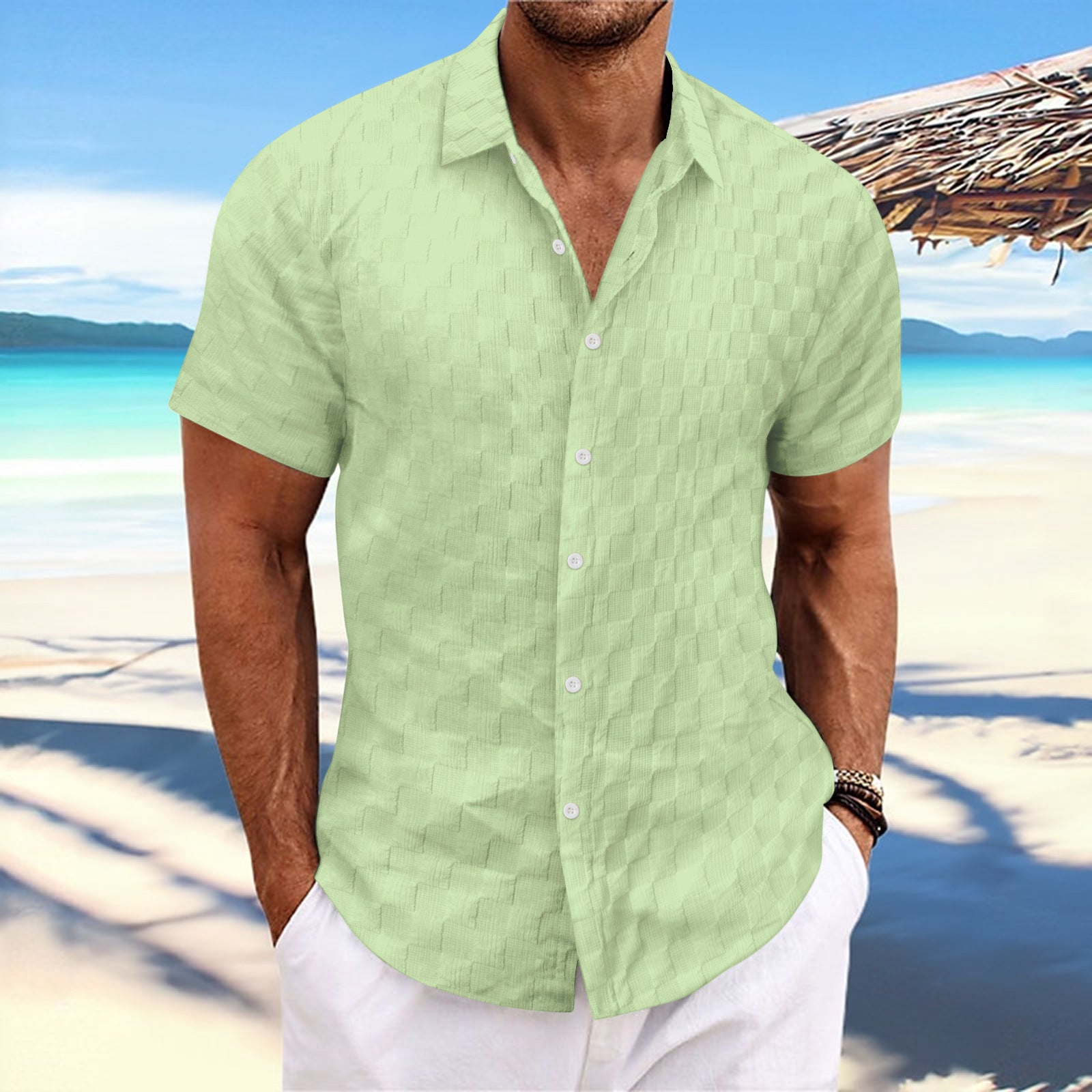 Structured short sleeve leisure shirt for men Lune London