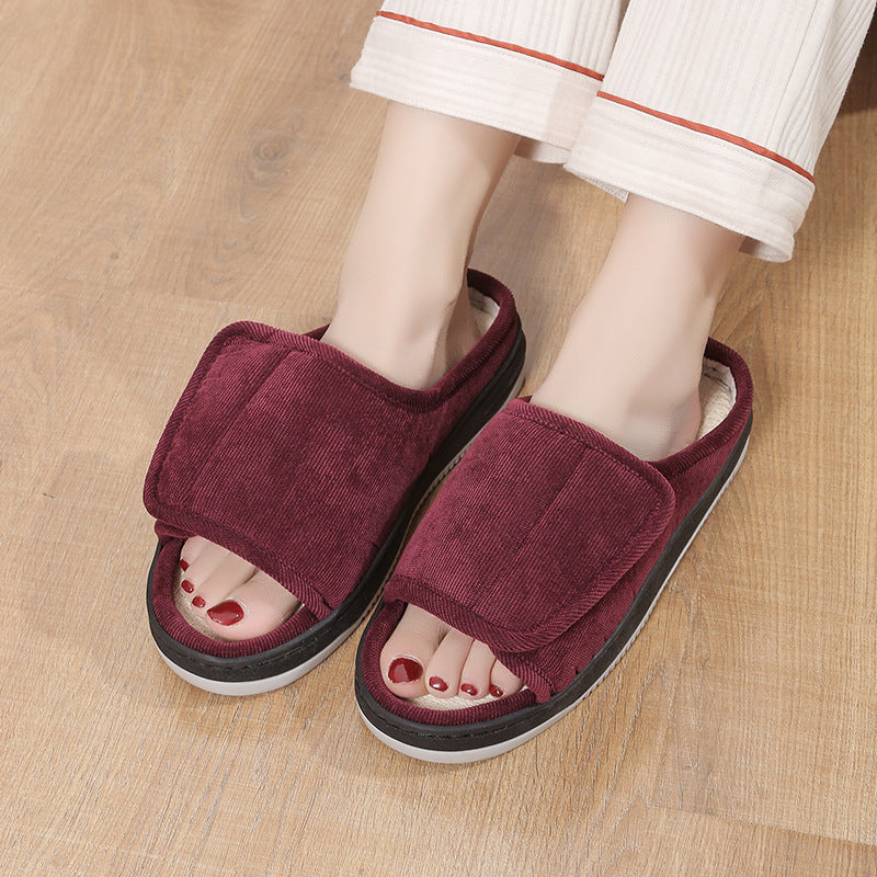 Home Slippers | Adjustable Velcro, Breathable Linen, Non-Slip Sole
