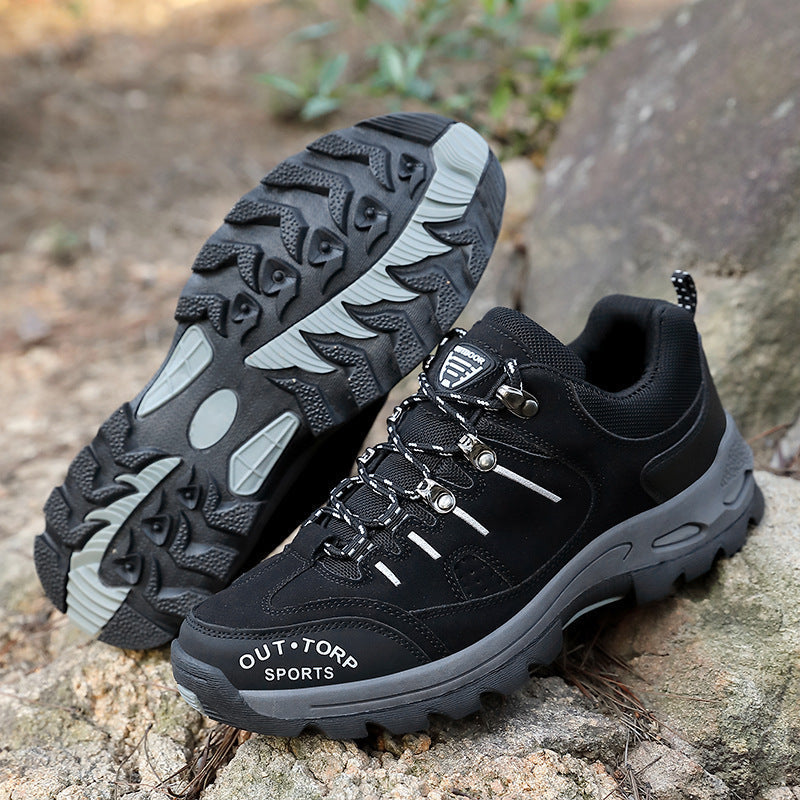 Stylish Men's Trekking Lace-Up Shoes - Lightweight Grip