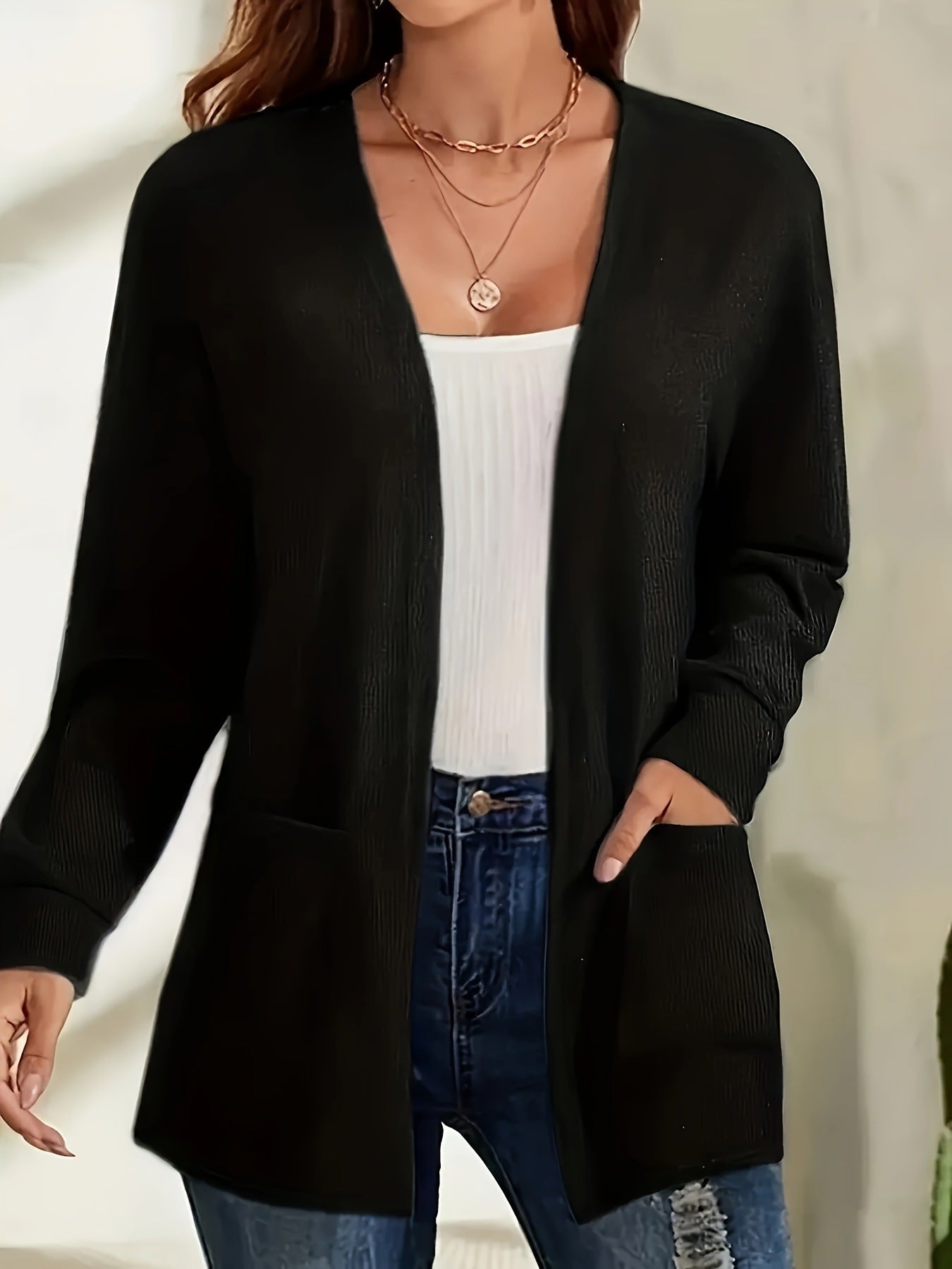 Women's Knit Cardigan | Long Sleeve, Plus Size | Autumn