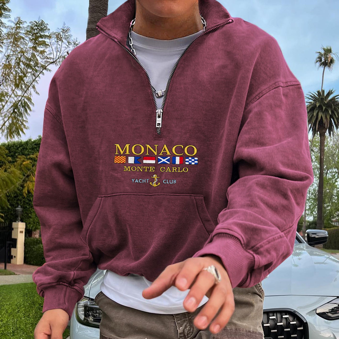 Men's Half Zip Sweatshirt | 3D Print, Spring Autumn