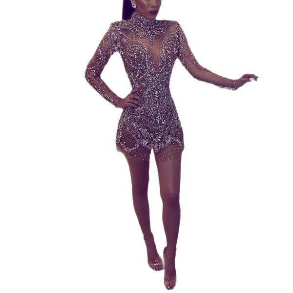 Women's Sequin Mini Dress | Sparkling Fringe | Party Evening
