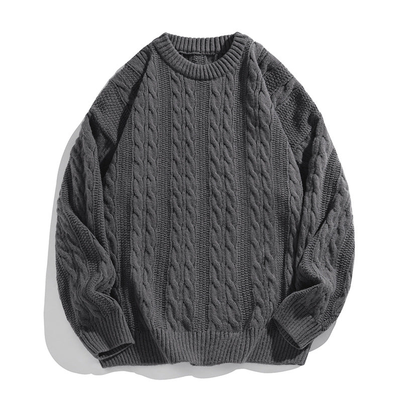 Men's Crewneck Sweater | Cable Knit, Warm | Lightweight
