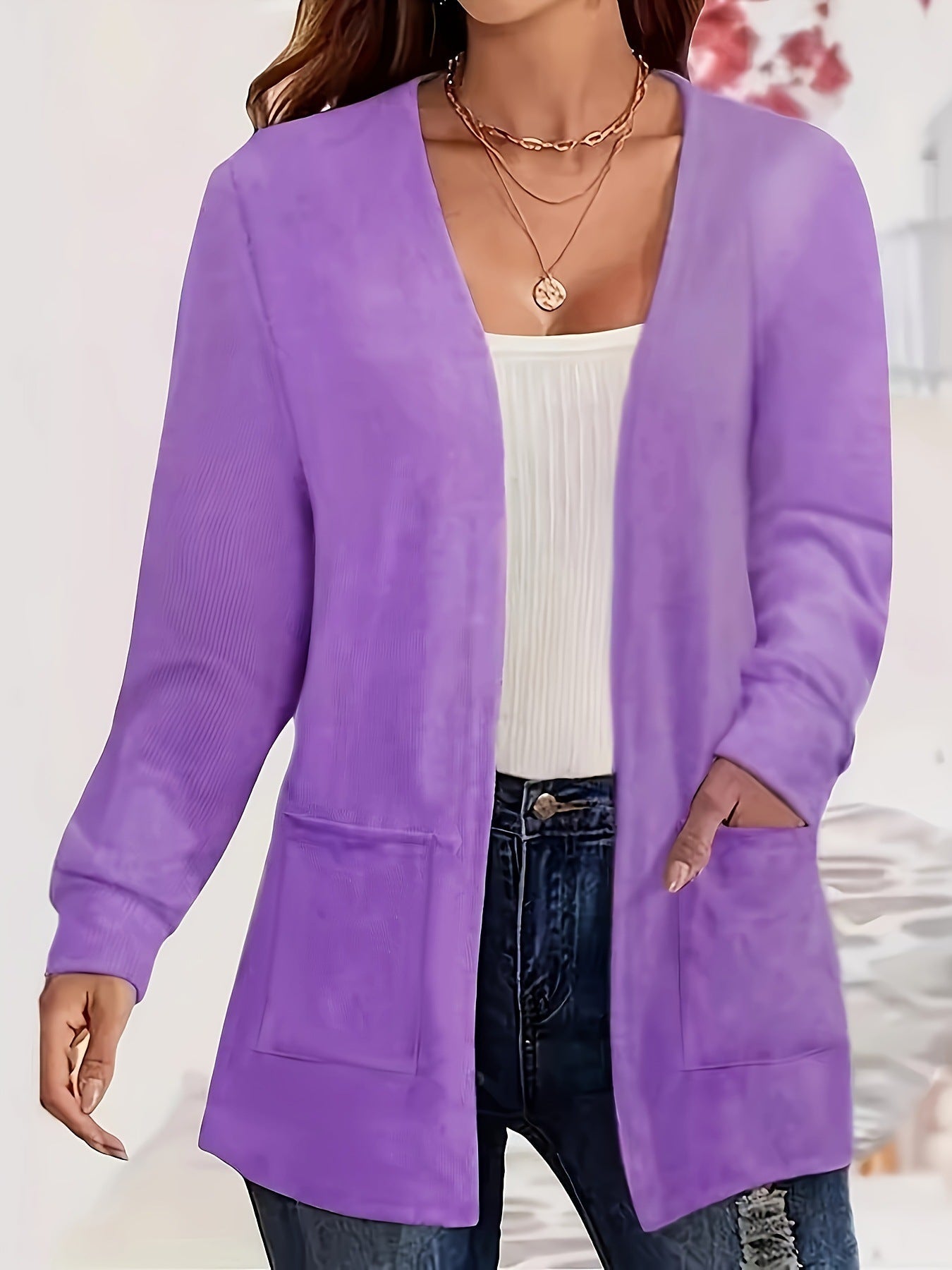 Women's Knit Cardigan | Long Sleeve, Plus Size | Autumn