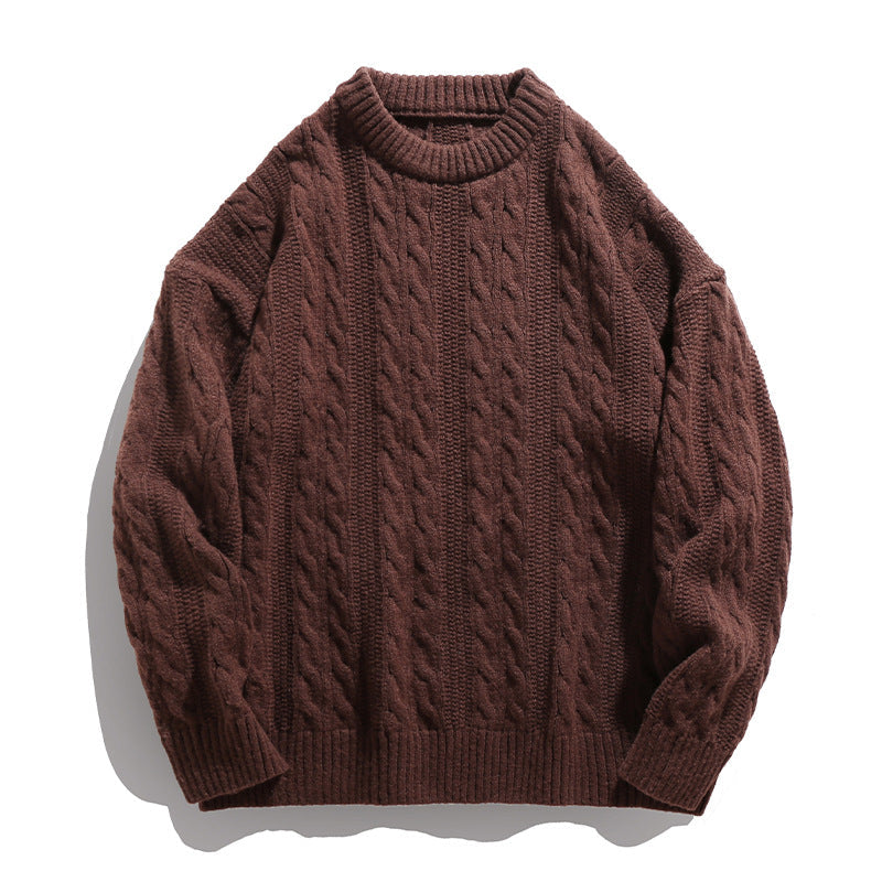Men's Crewneck Sweater | Cable Knit, Warm | Lightweight