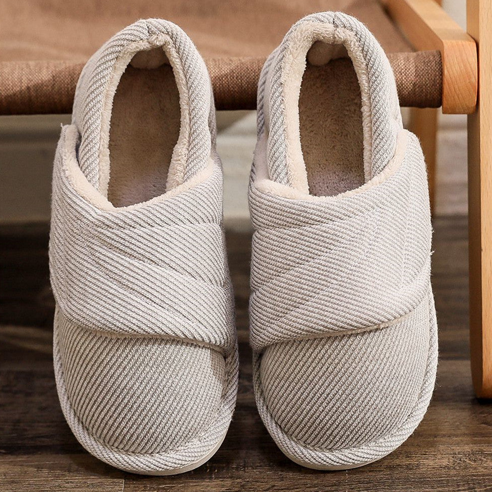 Memory Foam Slippers | Adjustable Velcro, All Season | Large Sizes