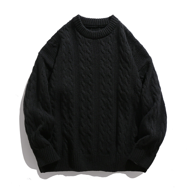 Men's Crewneck Sweater | Cable Knit, Warm | Lightweight