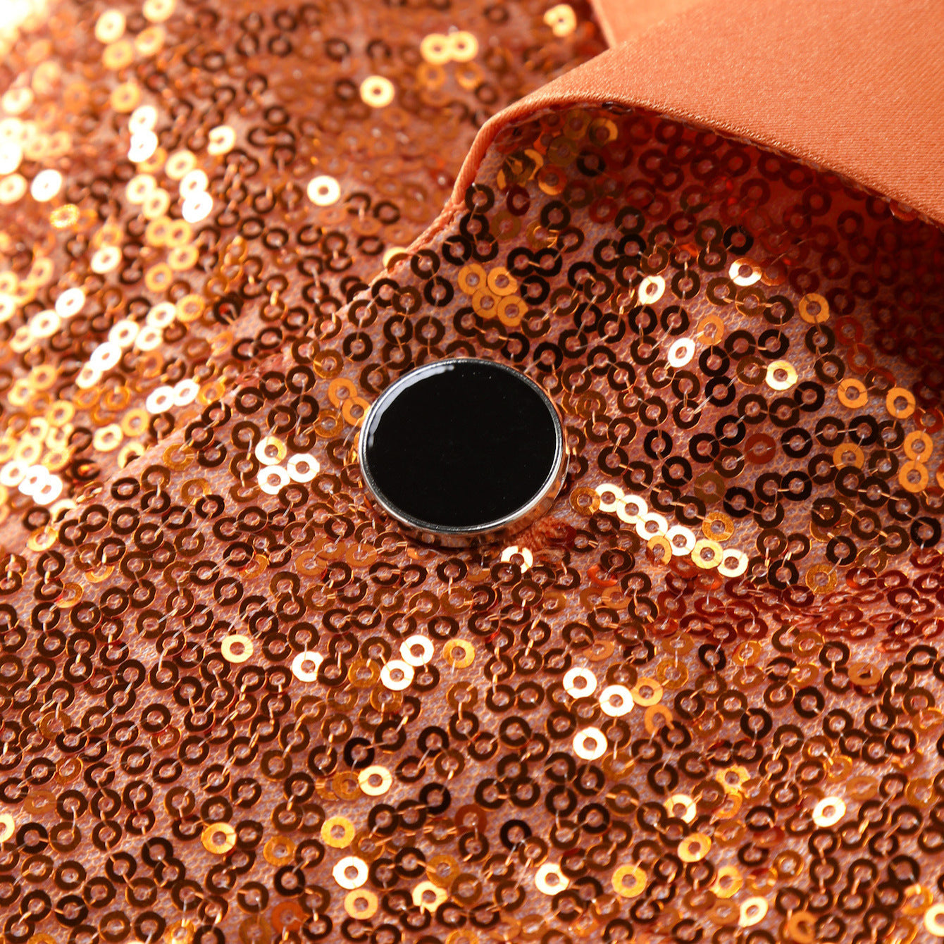 Men's Sequin Suit | Orange, Festive Style | S-XXL