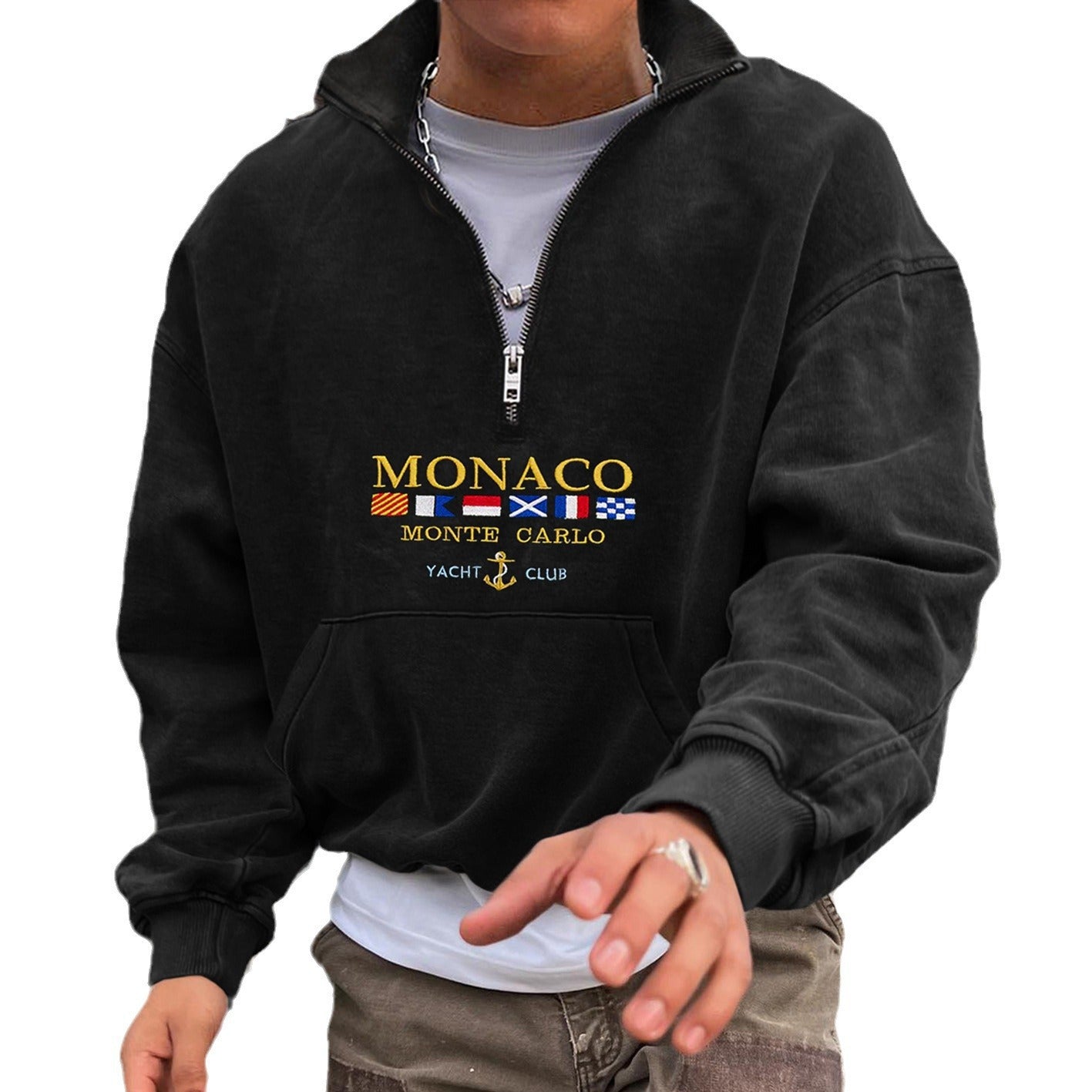 Men's Half Zip Sweatshirt | 3D Print, Spring Autumn