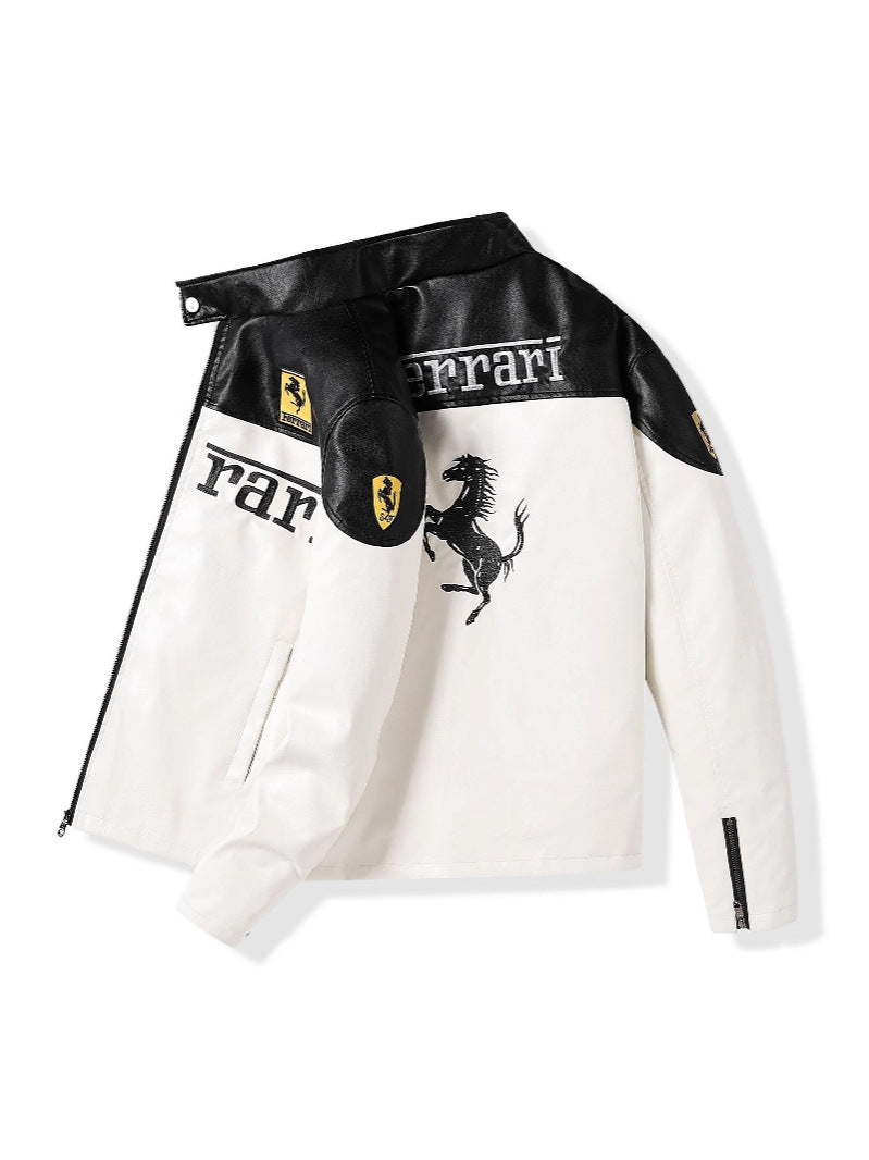 Motorcycle Leather Jacket | Racing Riding Gear, Windproof Warmth
