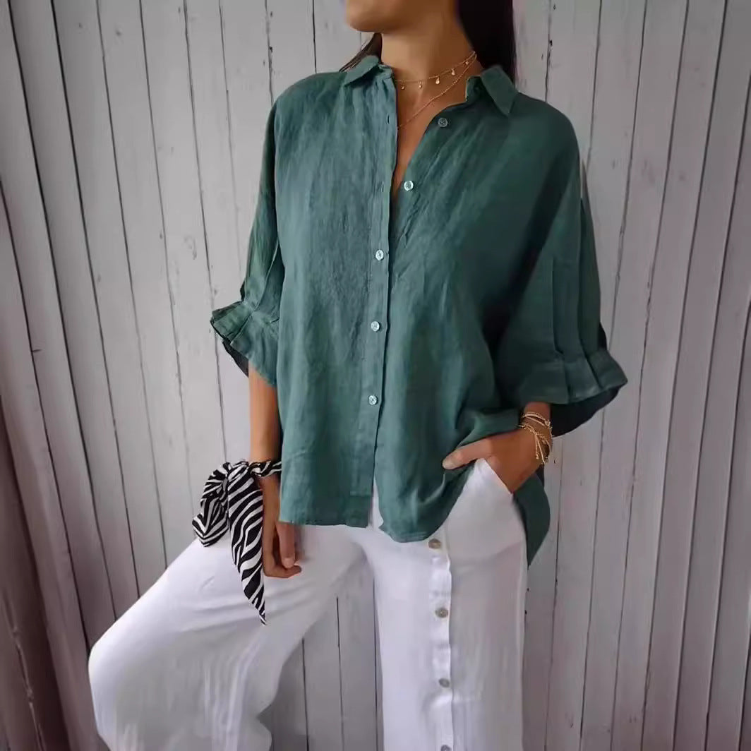Women's Linen Blouse | Loose Fit, Breathable | 7 Colors