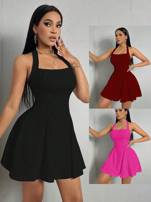 Women's Halter Dress | Backless, A-Line, Short | Sexy Party