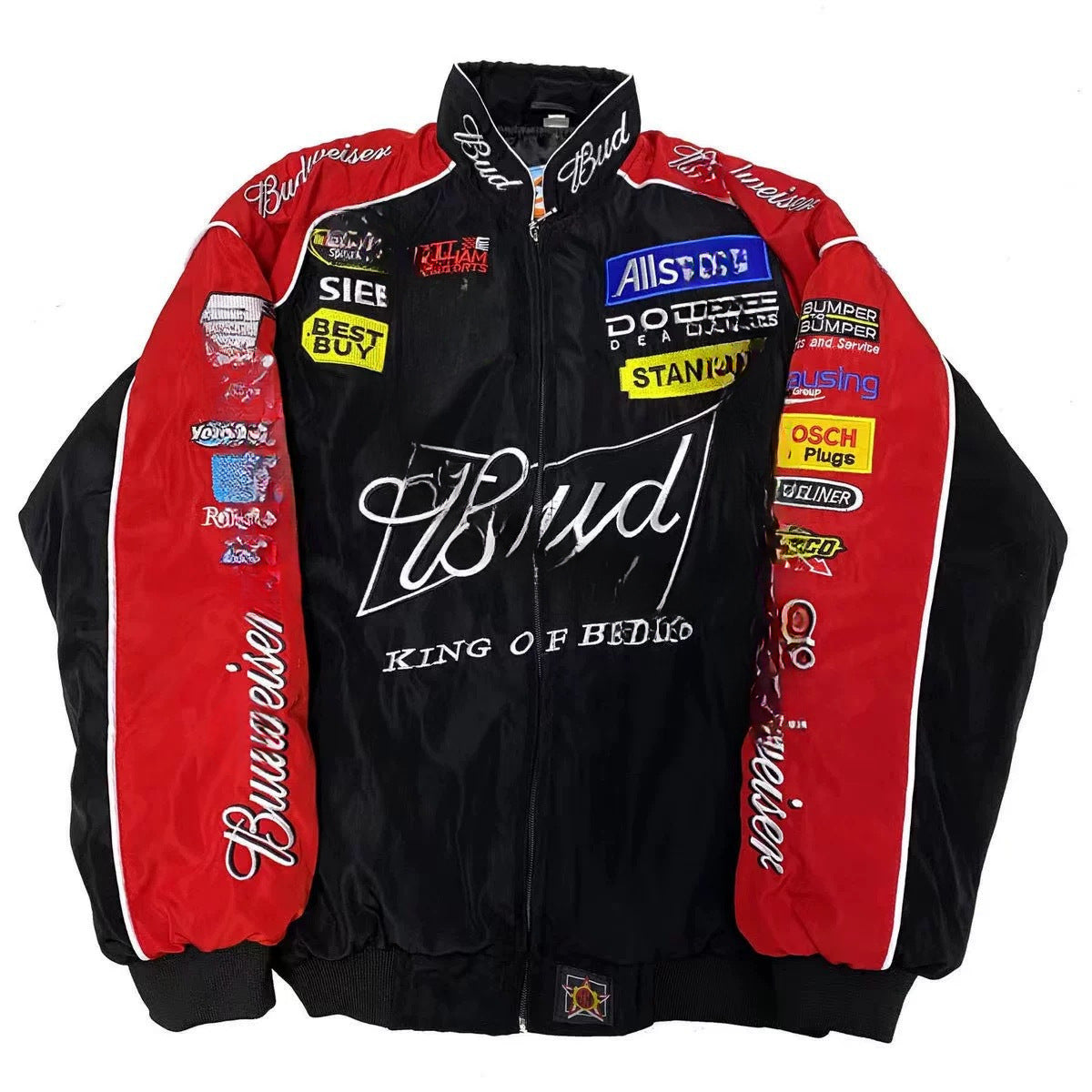 Unisex Racing Jacket | Retro F1 Motorsport Style | Embroidered Biker Design