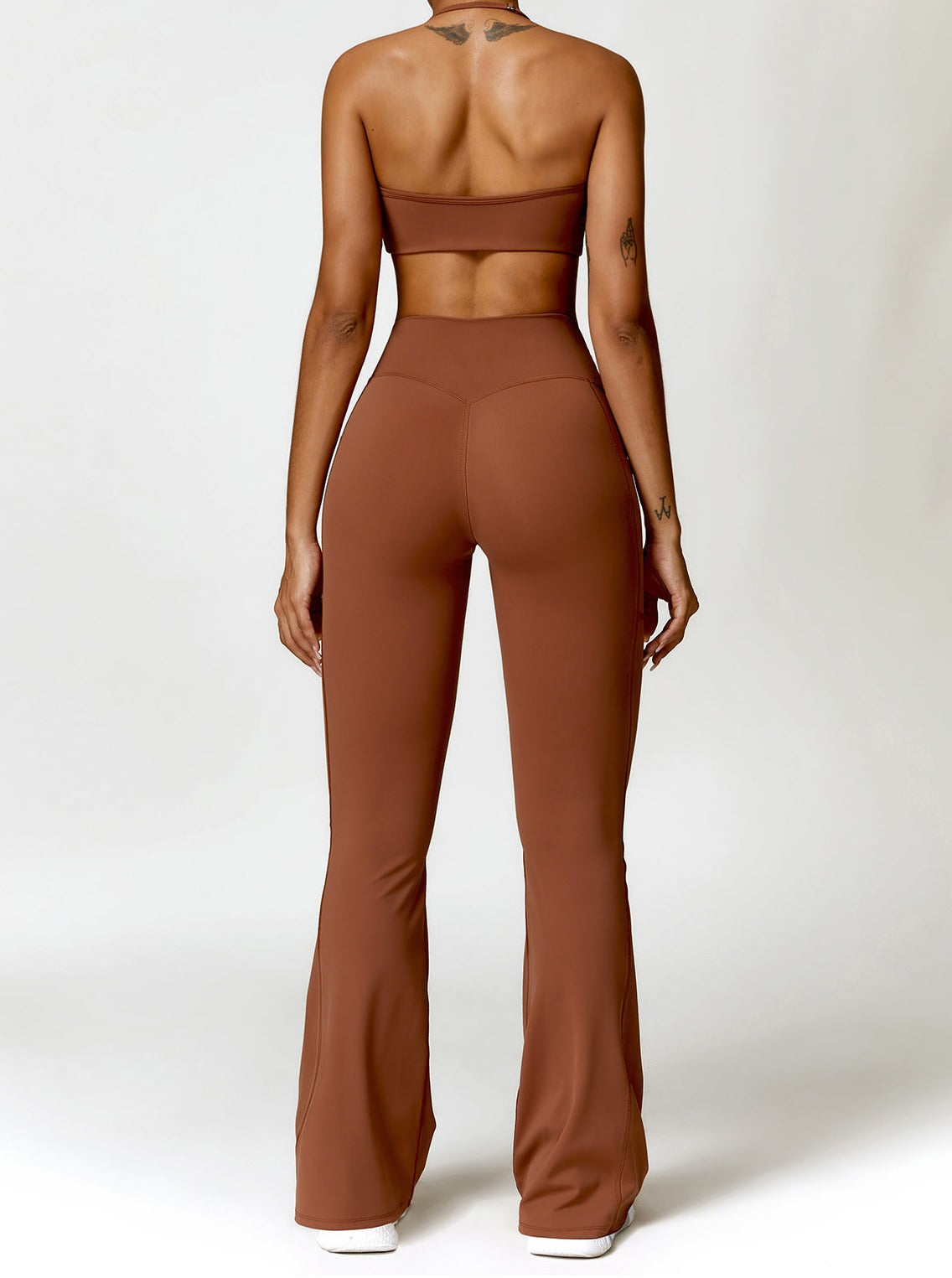 Flare Leggings | High Waisted, Sculpting Fit | Brown, Activewear