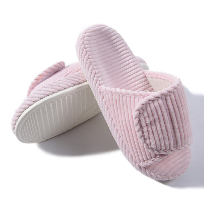 Women's Slippers | Corduroy, Open Back | Pink, Blue, Gray