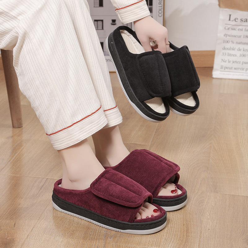 Home Slippers | Adjustable Velcro, Breathable Linen, Non-Slip Sole