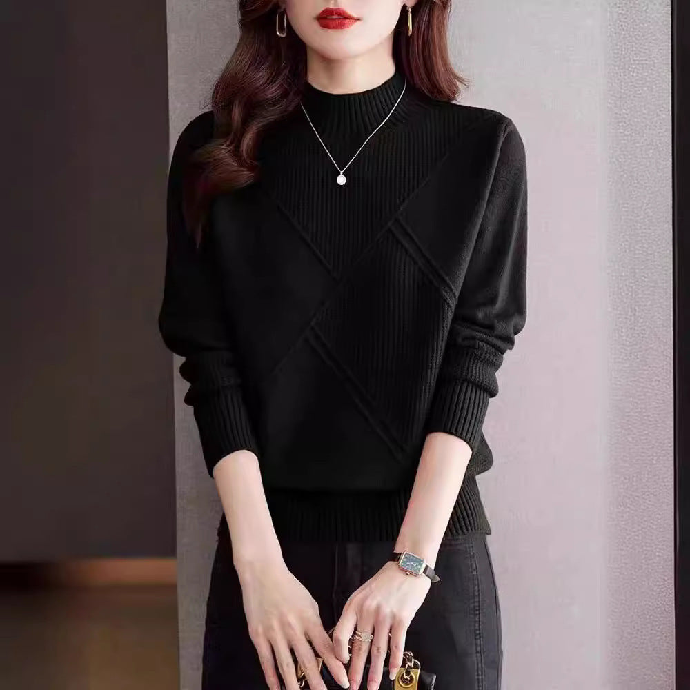 Women's Knit Sweater | High Neck, Long Sleeves | Soft Everyday