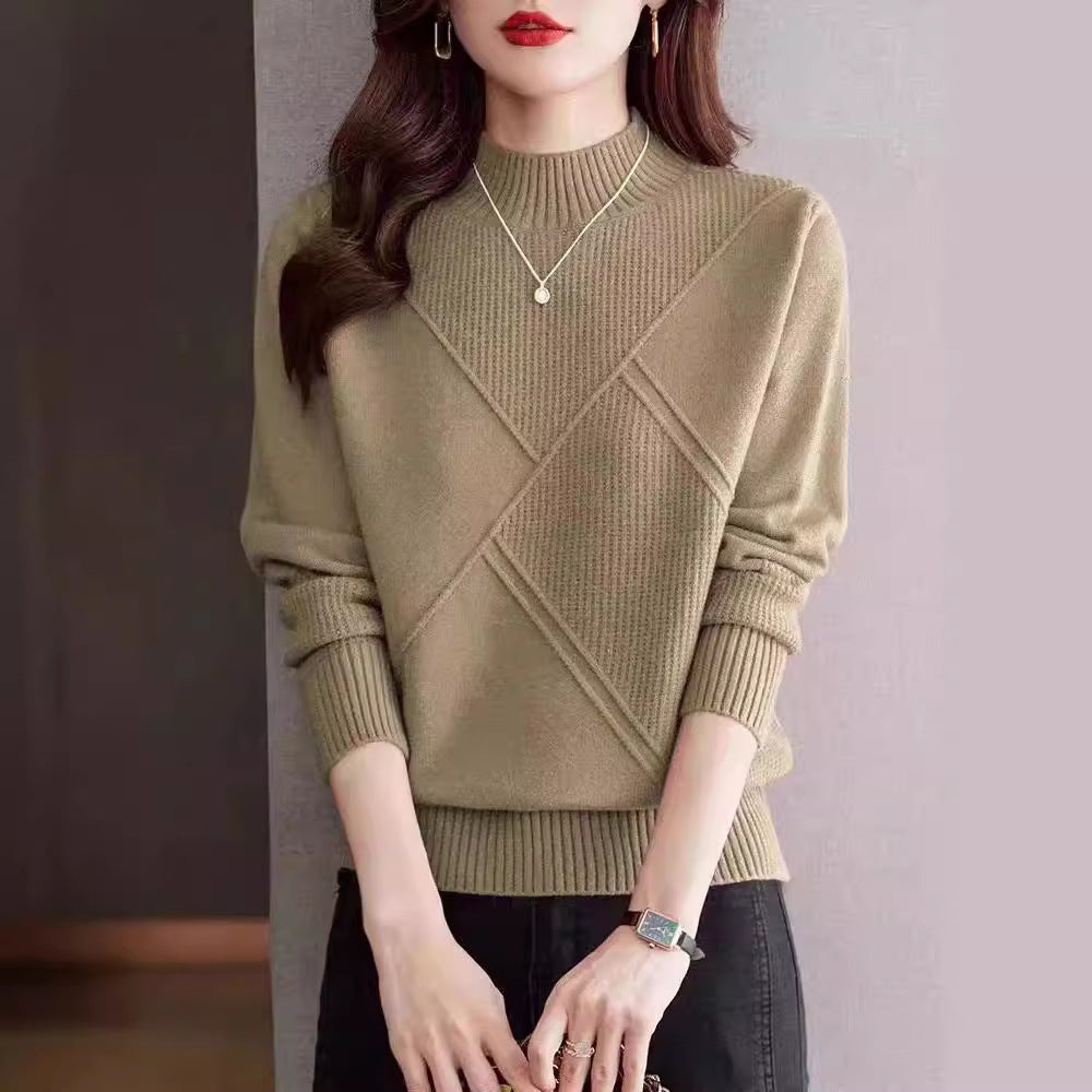 Women's Knit Sweater | High Neck, Long Sleeves | Soft Everyday