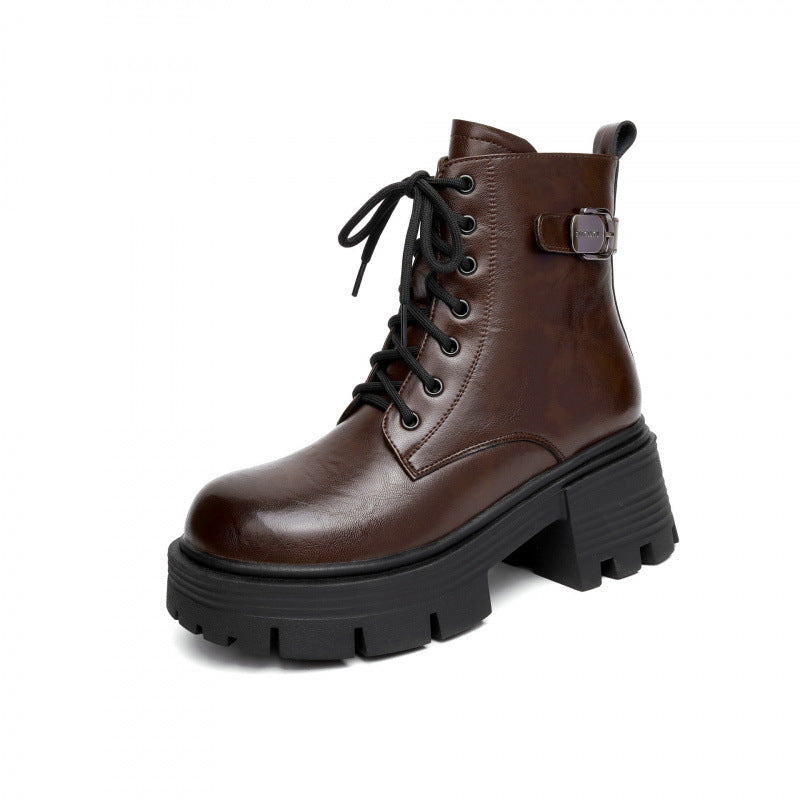 Sheepskin Boots | Women's Leather, Wool Lined | Platform Winter Style