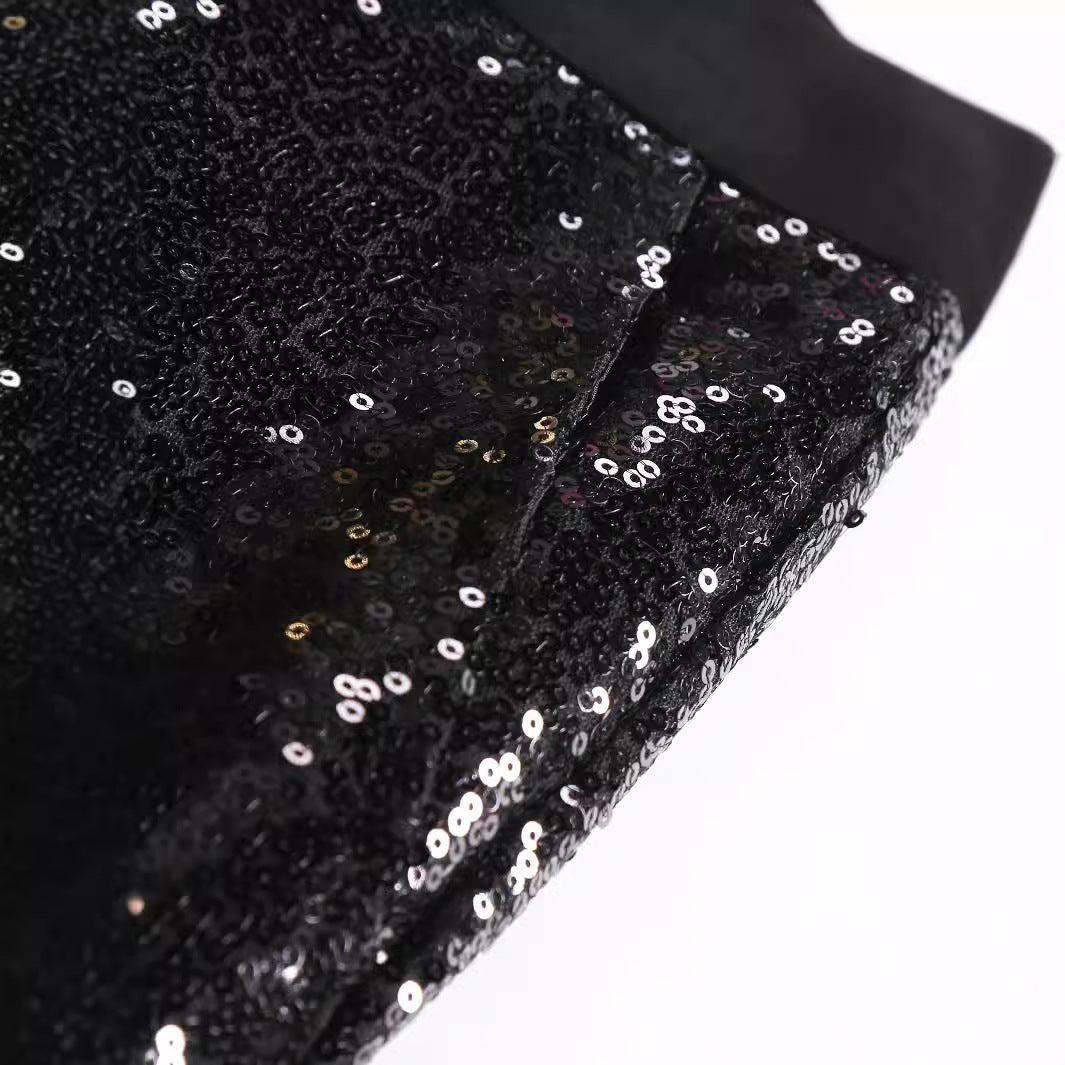 Men's Sequin Pants | Black, Shimmering | Party Wear
