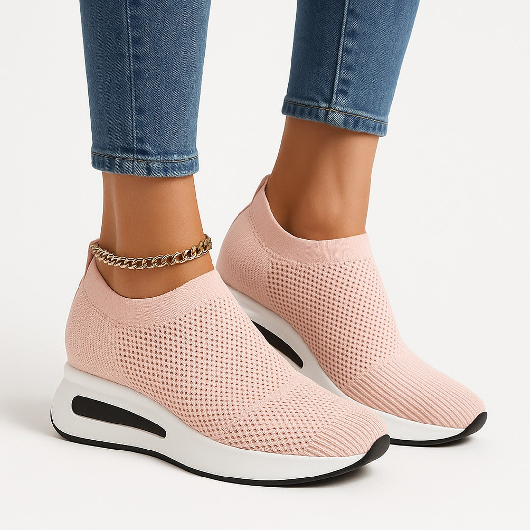 Women's breathable wedge sneakers in elegant, comfortable style