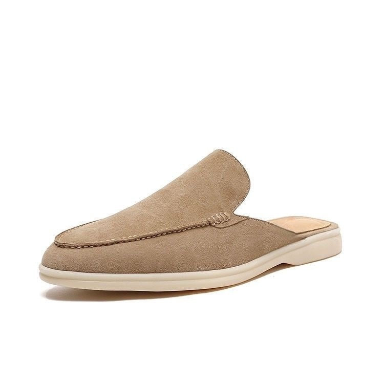 Men backless slip-on loafers open heel minimalist design