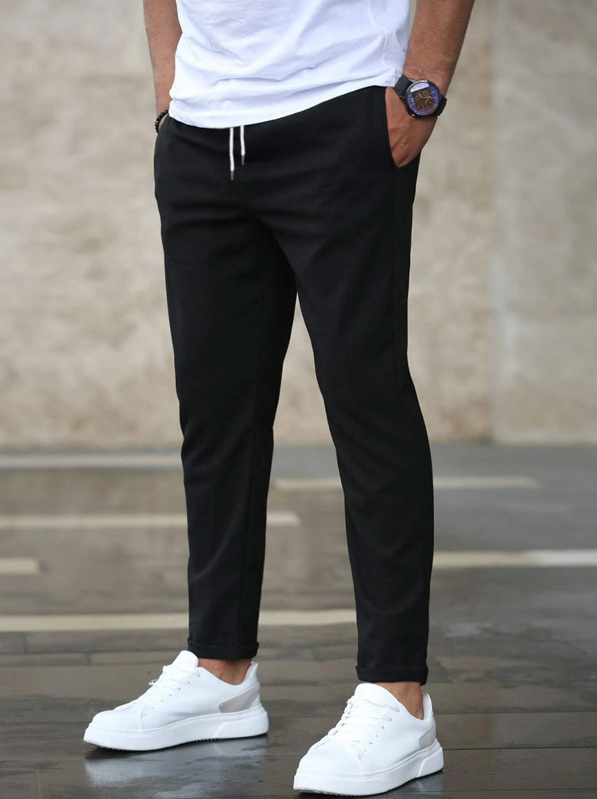 Men stretch tapered pants crease resistant in multiple colours