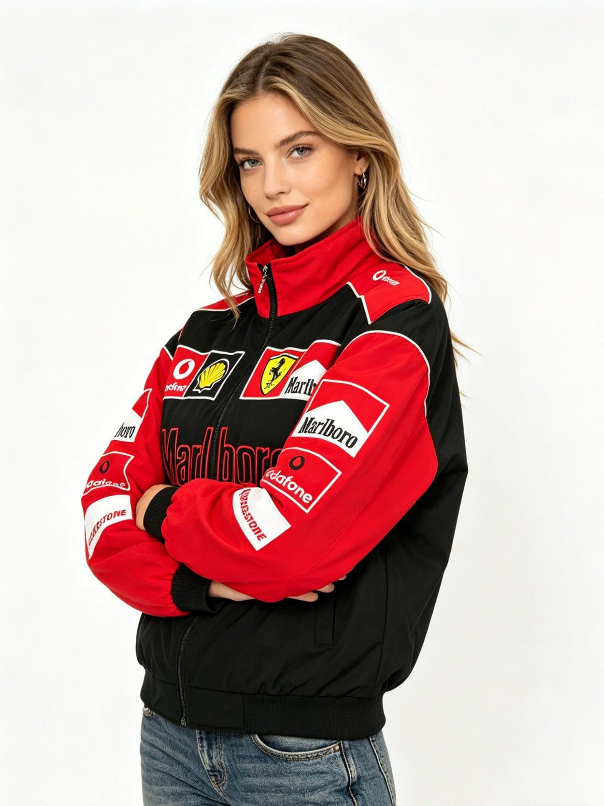 F1 Racing Jacket | Embroidered Vintage Motorcycle Bomber | Cotton Lined