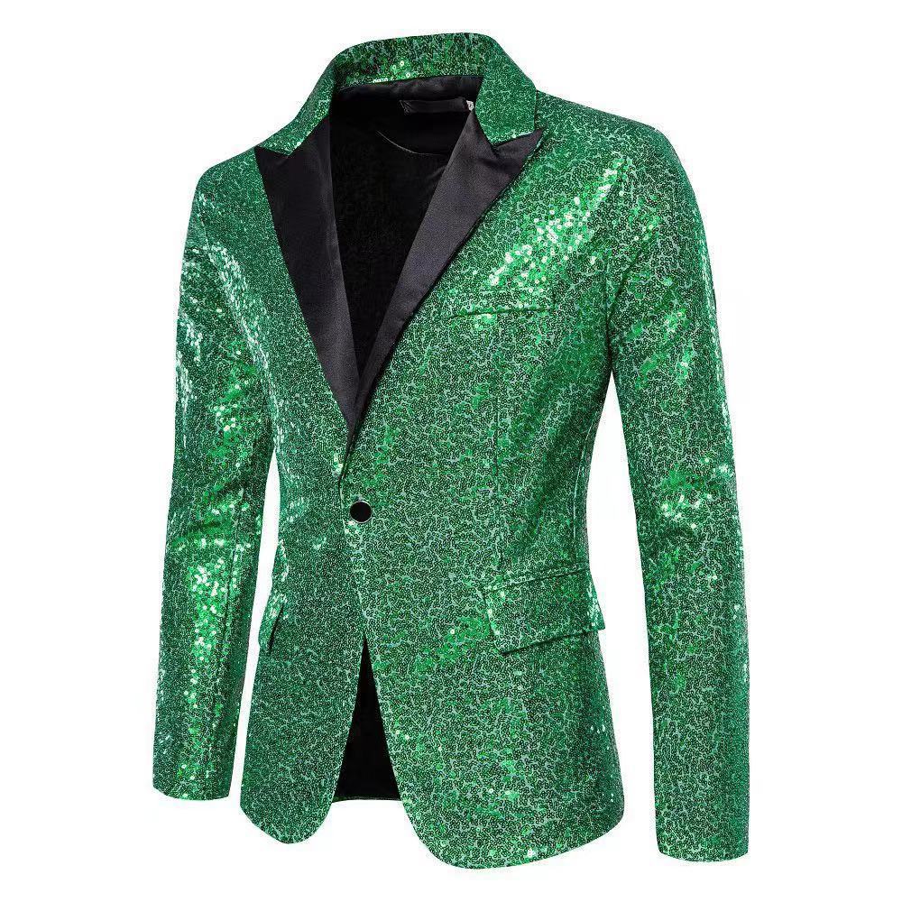 Men's Sequin Blazer | Sparkling Party Jacket | Blue, Green, White
