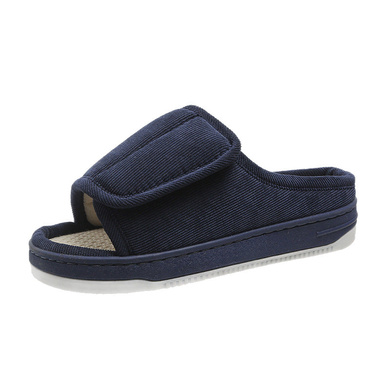 Home Slippers | Adjustable Velcro, Breathable Linen, Non-Slip Sole