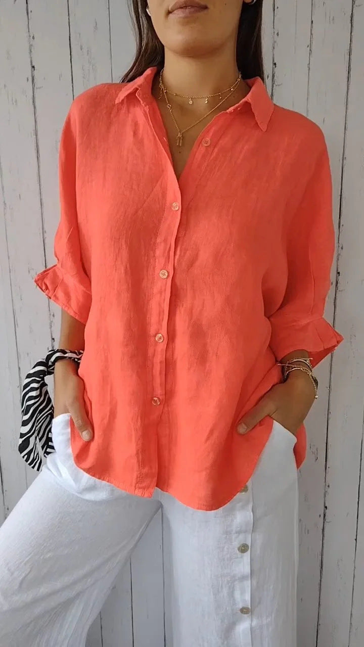 Women's Linen Blouse | Loose Fit, Breathable | 7 Colors