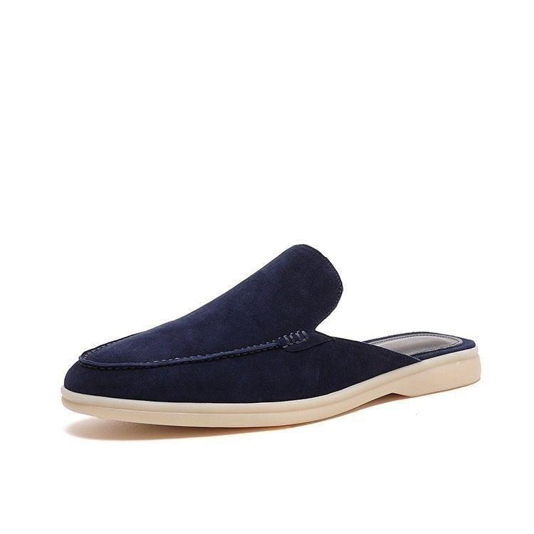 Men backless slip-on loafers open heel minimalist design