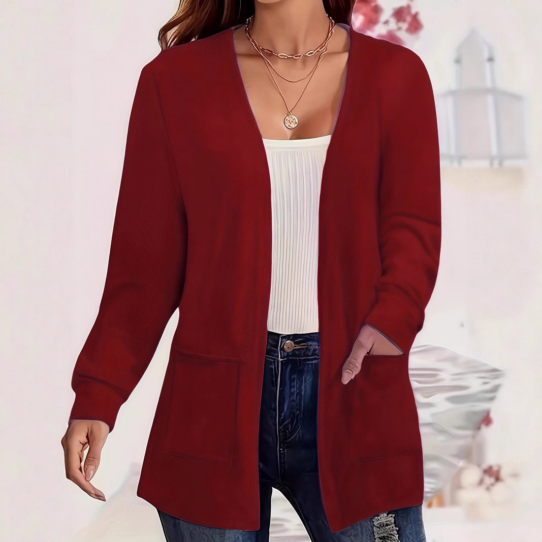 Women's Knit Cardigan | Long Sleeve, Plus Size | Autumn