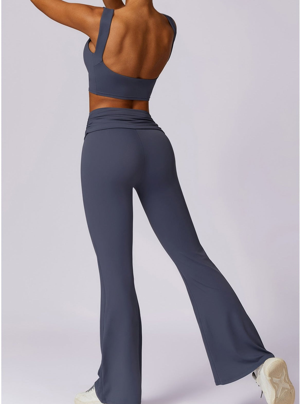 Flare Leggings | High Waisted, Fold Over Waist | Stretch, Activewear