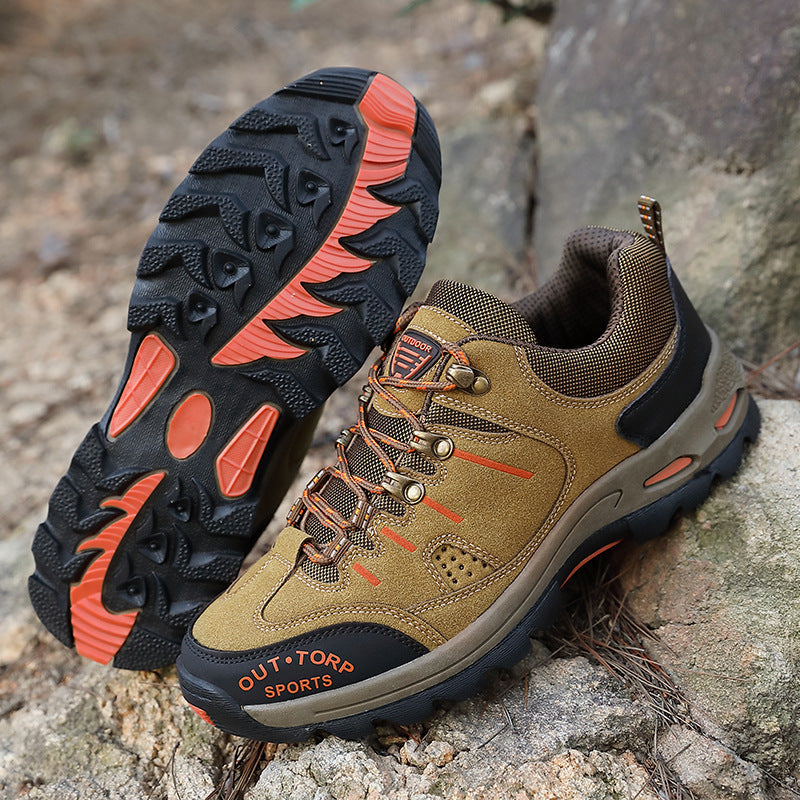 Stylish Men's Trekking Lace-Up Shoes - Lightweight Grip